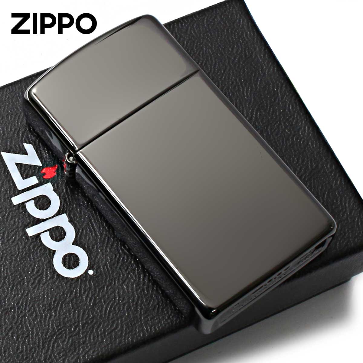 Zippo ジッポー スリム 無地 漆黒 ブラックエボニー SLIM EBONY 鏡面 ポリッシュ PVD加工 28123 メール便可