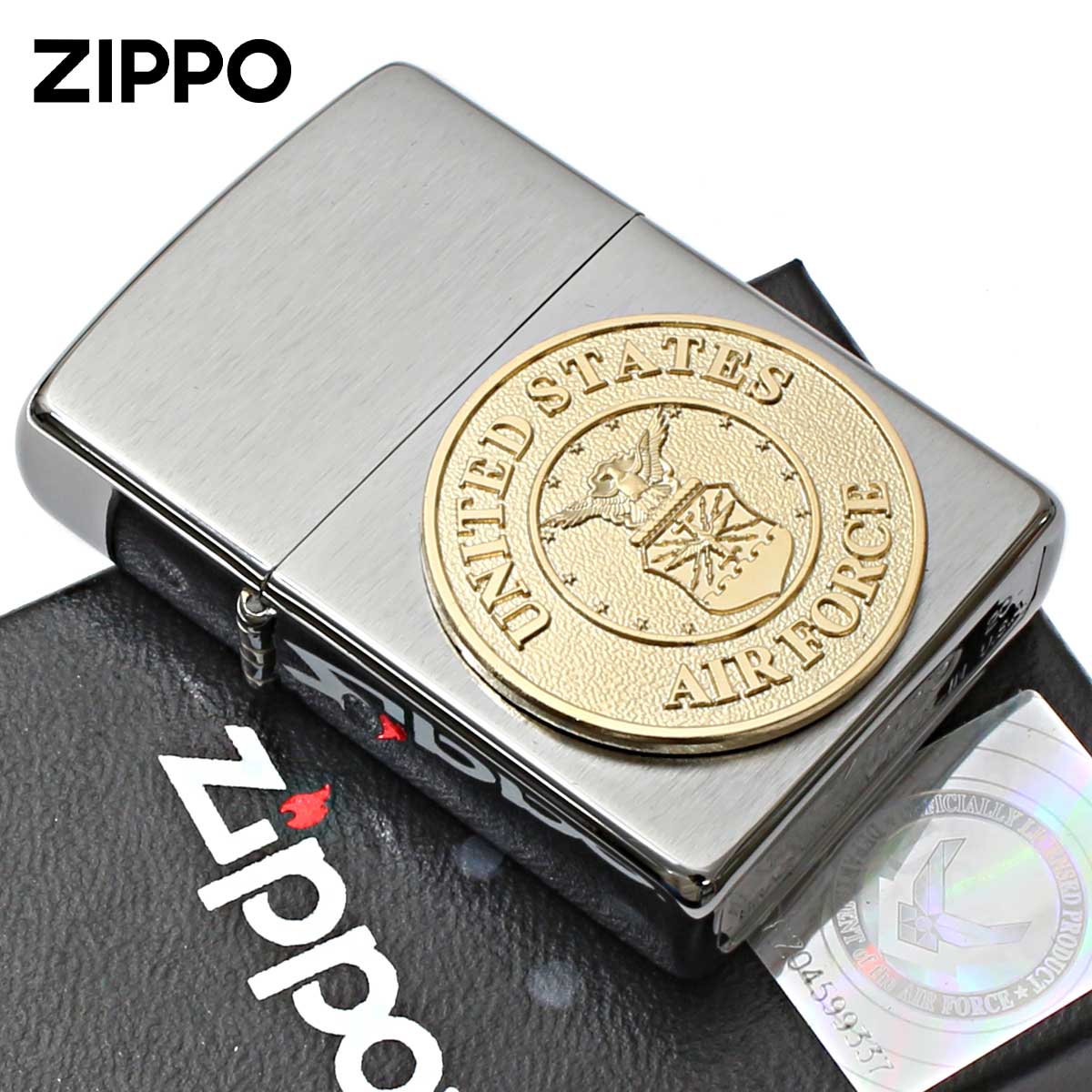 Zippo ジッポー アメリカ軍 空軍 Air Force Crest ブラッシュドクローム 280AFC メール便可