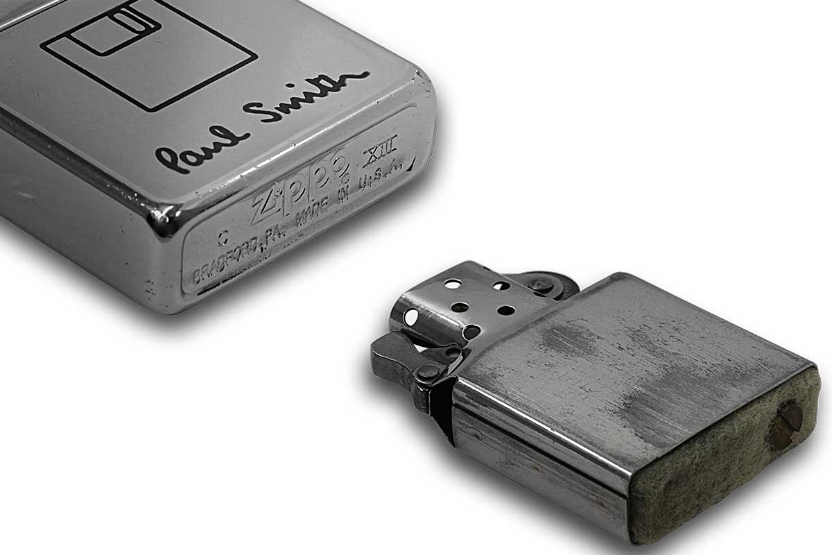 Zippo ジッポー 中古・Paul Smith ポール・スミス 箱なし 保証書なし 傷あり 1997年製造 フロッピーディスク メール便可