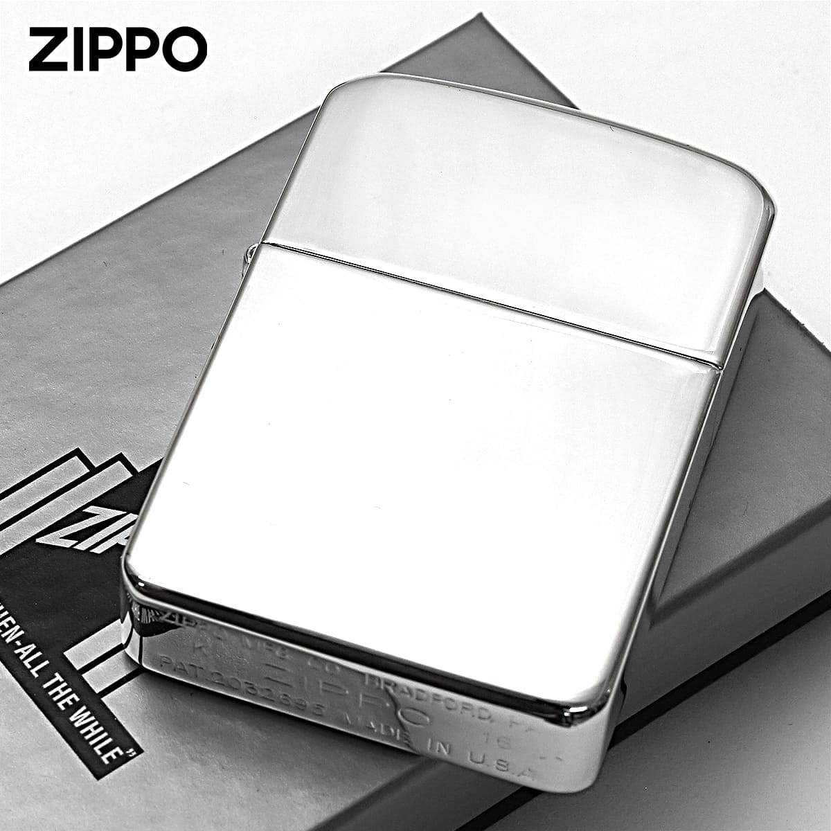 Zippo ジッポー 1941レプリカ 無地 100 ミクロン #1941 ミラー 鏡面 ポリッシュ 銀メッキ 80005