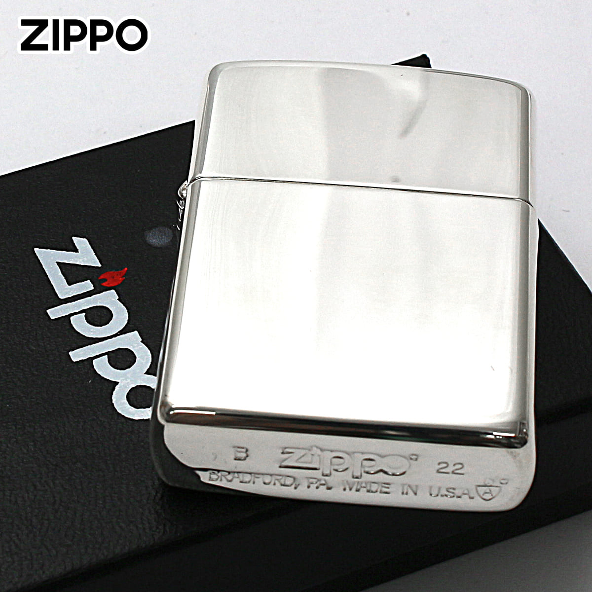 Zippo ジッポー アーマー 無地 100 ミクロン #162 ミラー 鏡面 ポリッシュ 銀メッキ 80003
