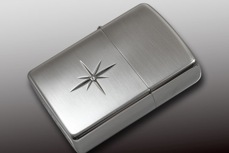 Zippo ジッポー Shiny Cross Cut L プラチナヘアライン