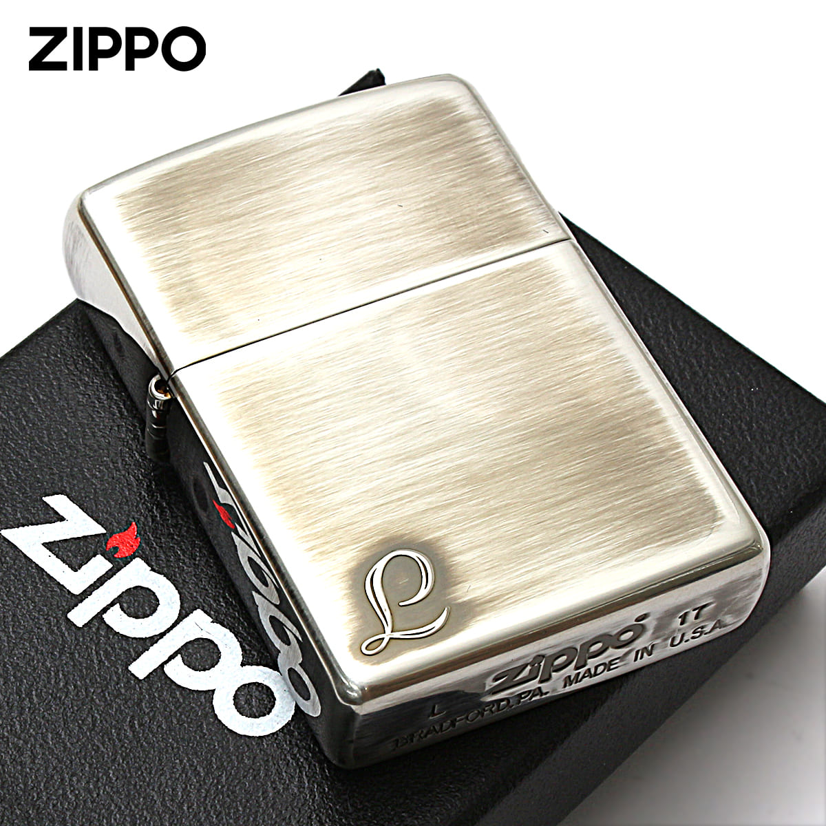 Zippo ジッポー アルファベット イニシャル The alphabet L シルバーいぶし 80020 メール便可