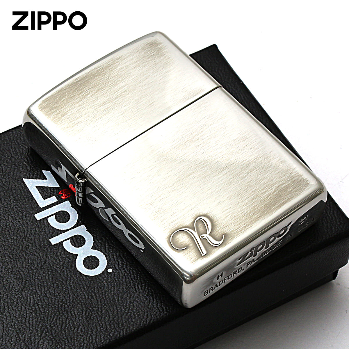 Zippo ジッポー アルファベット イニシャル The alphabet R シルバーいぶし 80026 メール便可