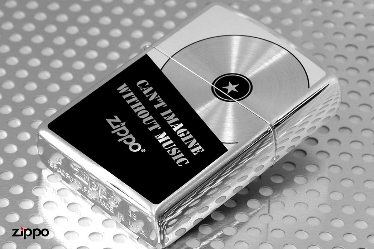 Zippo ジッポー レコード レトロ ミュージックファン Music Fan 銀メッキ SV 2-103a メール便可