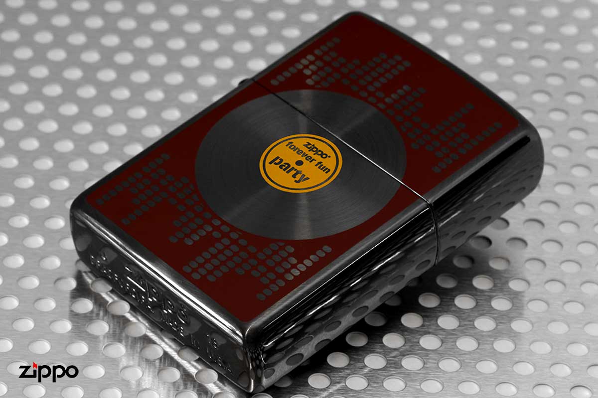 Zippo ジッポー レコード レトロ ミュージックファン Music Fan ブラックニッケル BK 2-104a メール便可