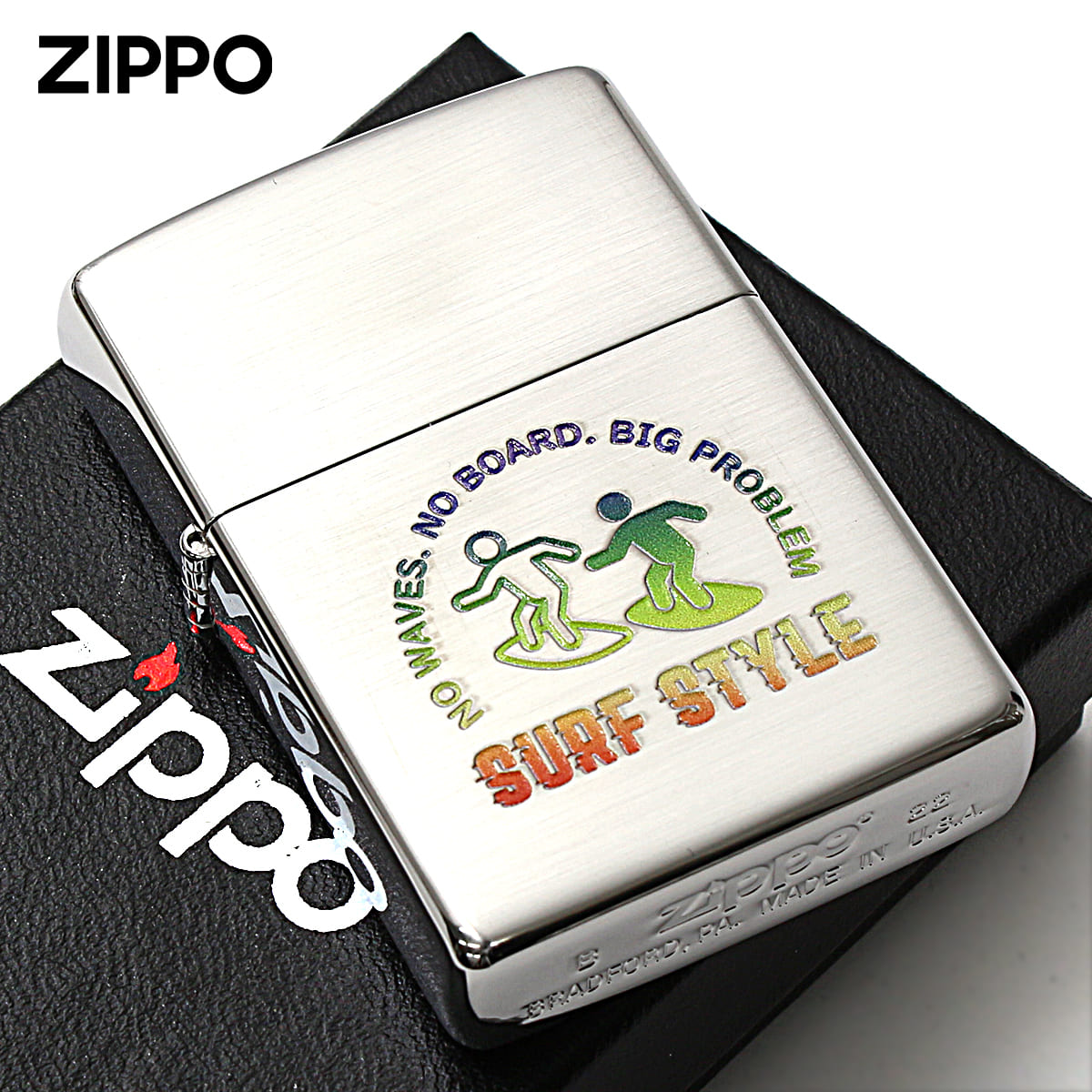 Zippo ジッポー サーフィン ピクトグラム Surfing Pictogram つや消し サテーナ 80061 メール便可