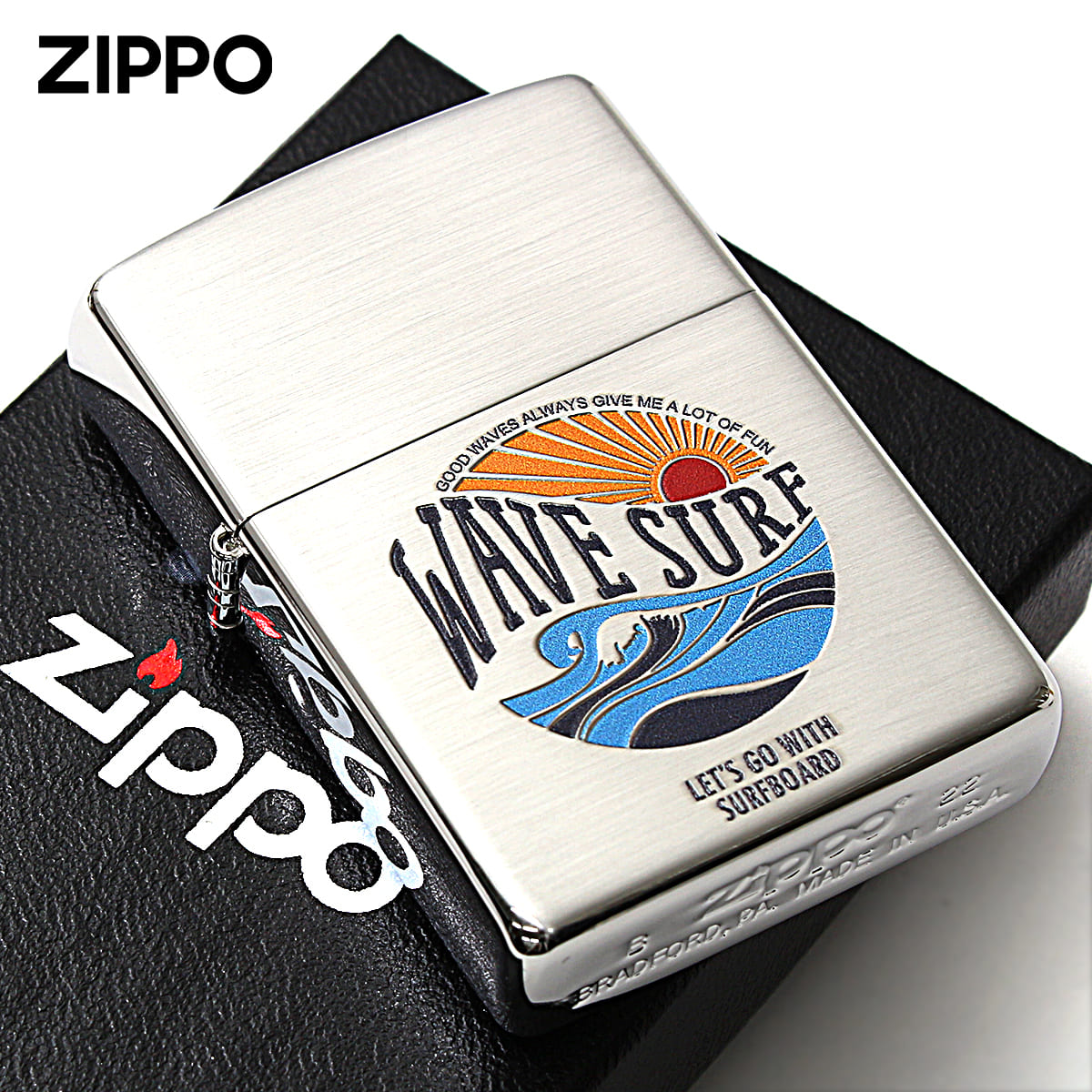 Zippo ジッポー サーフィン サンライズ Surfing Sunrise つや消し サテーナ 80062 メール便可