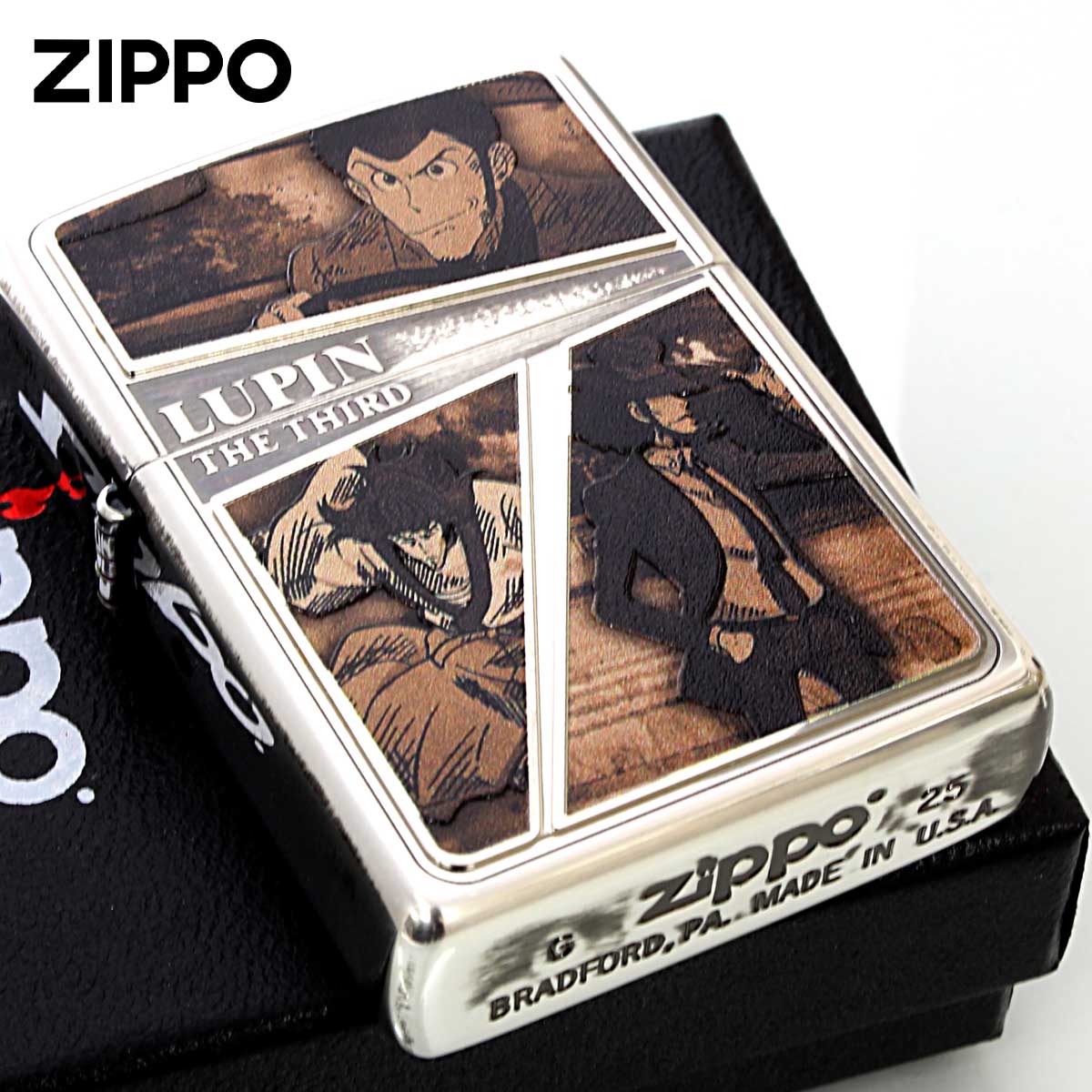 Zippo ジッポー ルパン三世 アニメ キャラ セピアフレーム オフィシャルライセンス品 80230